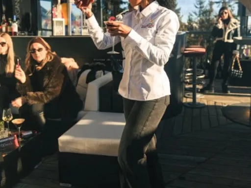Service auf der Terrasse
